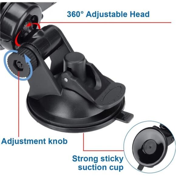 Car Rear View Mirror with Suction Cup, Anti Glare Wide Angle HD Auto Rearview - Picture 3 of 7